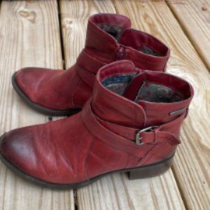 Rockport Women's Red Leather Ankle Boots Size 6